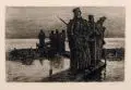 Franz Eichhorst, Im Schützengraben / Soldaten im Moor. Wohl um 1916, Radierungen mit Plattenton auf "Berlin-CH Leipzig" - Bütten