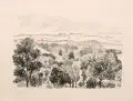 Ludwig von Hofmann, Bei Warmbad-Wolkenstein, Um 1920, Lithografie auf wolkigem Papier