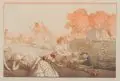 Auguste-Louis Lepère, Sonntag vor den Thoren von Paris, Farbholzschnitt auf chamoisfarbenem Bütten