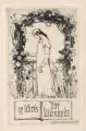 Otto Ubbelohde, Exlibris Ilse Wienands, 1917, Radierung auf wolkigem Papier