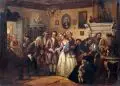 Joseph Anton Bauer, Verlobung, Öl auf Leinwand