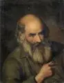 Benno Frederick Toermer, (zugeschr.), Kopf eines Apostels. Wohl um 1820, Öl auf Leinwand