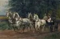 Alfred Stöcke, Kutschfahrt im Grünen, 1923, Öl auf Leinwand