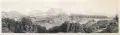 Beda Weinmann, Panorama von Salzburg vom Kapuzinerberg gesehen, 1842, Aquatinta