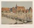 Arthur Bendrat, Das Hochmeisterschloss Marienburg in W.-Pr., 1906, Farblithografie auf festem Papier
