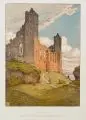 Arthur Bendrat, Ruine der Ordensburg Rheden in W.-Pr., 1906, Farblithografie auf festem Papier