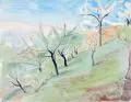 In den Lössnitzer Weinbergen by Gussy Hippold-Ahnert, 1933, Aquarell über Bleistift auf "Fabriano"-Bütten, sold Mar 2017