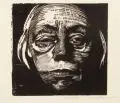 Selbstbildnis von vorn by Käthe Kollwitz, 1922/1923, Holzschnitt auf weichem Bütten, sold Mar 2017