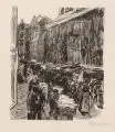 Max Liebermann, Judengasse Amsterdam, Um 1908, Holzschnitt auf Japan