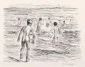 Max Liebermann, Jungen beim Baden, Um 1925, Holzschnitt - Zeichnung auf China