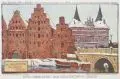 Otto Ubbelohde, Das Holstentor in Lübeck, Um 1920, Farblithografie auf glattem Papier