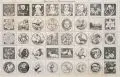 Hans Thoma, 40 Briefverschlussmarken, 1918/1920, Lithografien auf einem Briefmarkenbogen