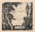 Hans Unger, Sonnenaufgang, Lithographie auf gelbem Papier