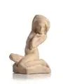 Jan Štursa, Melancholisches Mädchen, Terrakotta, heller Scherben, mit Schellack (?) überzogen