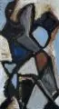 Erhard Hippold, Abstrakte Komposition in Blau, Braun und Weiß. 1960er/1970er Jahre