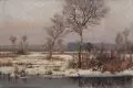 Franz Schreyer, Winter im Moor, Öl auf Leinwand