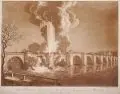 Die Elbbrücke zu Dresden im Augenblick der Sprengung am 19. März 1813 by Johann Friedrich Wizani, 1813, Aquatintaradierung in Braun, sold Dec 2016
