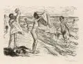 Max Liebermann, Badende Knaben beim Hemdanziehen, 1922, Federlithographie auf Japan