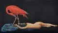 Richard Müller, Der rote Ibis, 1916, Gouache über Heliogravüre