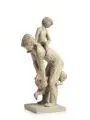 Karl Schönherr, Vater, mit Kindern spielend, Um 1979, Gips, farbig gefasst, über flacher, quadratischer Plinthe