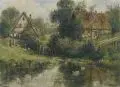 Emil Rieck, Landschaft mit Teich bei Schönfeld (Weißig). Anfang 20. Jh