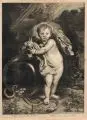 Paulus Pontius, Der segnende Christusknabe, Kupferstich auf Bütten nach einer Vorlage von Anthonis van Dyck