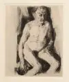 Käthe Kollwitz, Sitzender männlicher Akt