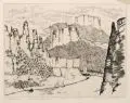 Artur Ahnert, Die Sächs[ische] Schweiz, 1922, Kaltnadelradierung auf chamoisfarbenem Velin