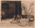 Walter Zeising, Topfmarkt (an der Frauenkirche), 1910, Radierung auf Bütten