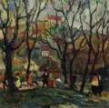 Franz Gaudeck, Frühlingsspaziergang, 1924, Öl auf Sperrholz