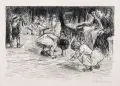 Max Liebermann, Spielplatz, 1922, Holzschnitt auf China