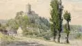 Adolf Noether, Schönburg/ Saale, 1916, Aquarell über Bleistift auf gelblichem Bütten