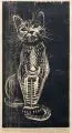 Fritz Schulze, Hungrige Katze, 1939, Holzschnitt auf festem Papier