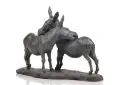 Rudolf Löhner, Zwei Maultiere. 1. H. 20. Jh, Bronze, gegossen, schwarzbraun patiniert