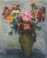 Rüdiger Berlit, Blumenstilleben mit Dahlien. 1920er/1930er Jahre, Öl auf Leinwand
