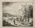 Johann Christian Klengel, Uferszene, 1773, Radierung auf Bütten