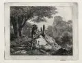 Johann Christoph Erhard, Der vom Baume beschattete Bauer, 1815, Radierung auf kräftigem Bütten