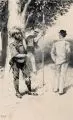 Robert Sterl, Der Saltner, 1898, Pinsel- und Federzeichnung in Tusche, partiell weiß und grau gehöht, auf Velinkarton