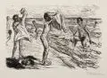Max Liebermann, Badende Knaben beim Hemdanziehen, 1922, Federlithographie auf Japan