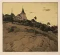 Hans Richard von Volkmann, Ansicht von Kronenburg in der Eifel, 1904, Farblithographie in drei Farben auf Velin