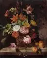 Jan Frans van Dael, (Nachfolge oder Kopie nach), Blumenstilleben mit Aprikosenzweig. 19. Jh, Öl auf Leinwand