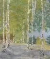 Hans Kiesling, Birken am Heller, Öl auf Malpappe