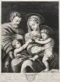 Sebastien Vouillemont, Die Heilige Familie mit dem Johannesknaben, Kupferstich auf Bütten, nach einem Gemälde von Raffael, heute im Madrider Prado (Inv.Nr