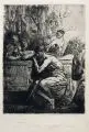 François Chifflart, Vier mythologische Darstellungen, Wohl 1865, Radierungen auf Velin