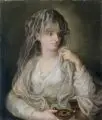 Angelica Kauffmann, Bildnis einer Dame, Farbige Pastellkreide auf Papier, auf Keilrahmen aufgespannt