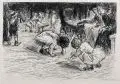 Max Liebermann, Spielplatz, 1922, Holzschnitt