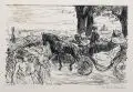 Max Liebermann, Corso auf dem Monte Pincio, 1911, Holzschnitt auf dünnem Bütten