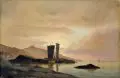 Viggo Fauerholdt, (zugeschr.), Segler an der abendlichen Küste. 2. H. 19. Jh, Öl auf Leinwand