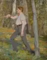 Robert Sterl, Waldarbeiter, 1908, Öl auf Leinwand, auf Hartfaser aufgezogen