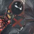 Benno Frederick Toermer, Rotes Kreuz im Kreis, 1975, Acryl auf nicht grundiertem, textilen Bildträger